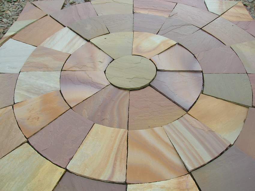 Sandstone paving circle